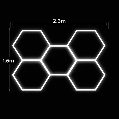 5 Grid LED Ceiling Light - Hexagon