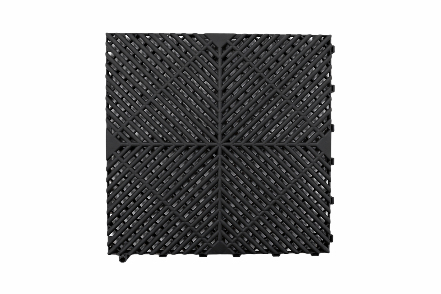 Premium Ribbed Interlocking Garage Floor Tile 40 x 40cm - Black