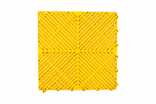 Premium Ribbed Interlocking Garage Floor Tile 40 x 40cm - Yellow