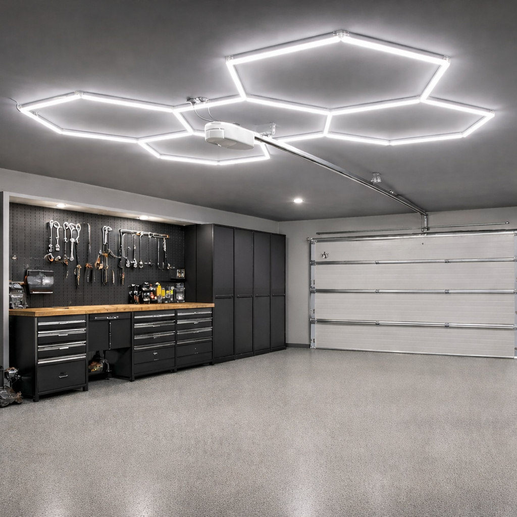 5 Grid LED Ceiling Light - Hexagon