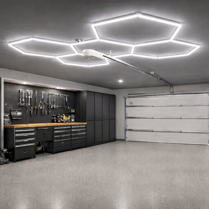 5 Grid LED Ceiling Light - Hexagon