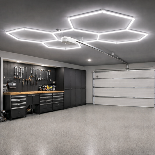 5 Grid LED Ceiling Light - Hexagon